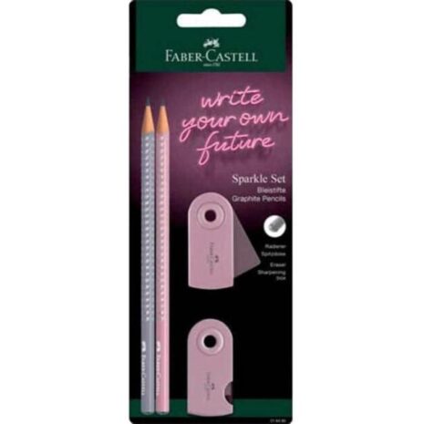 ΣΕΤ FABER-CASTELL SPARKLE II (218480) ΡΟΖΕ/ΑΝΘΡΑΚΙ 2 ΜΟΛΥΒΙΑ-ΓΟΜΑ-ΞΥΣΤΡΑ